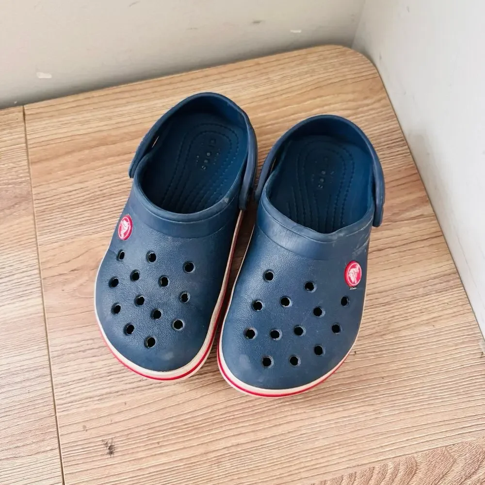 Crocs Crocband Navy Blue Slip On Clogs Kids Size 12